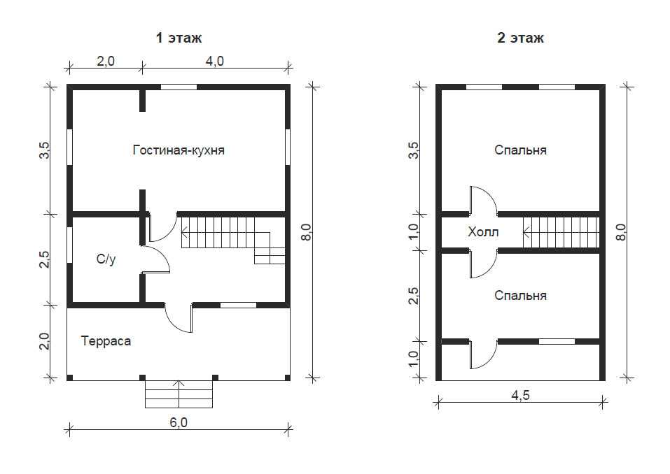 Двухэтажные дома из бруса: проектирование и строительство