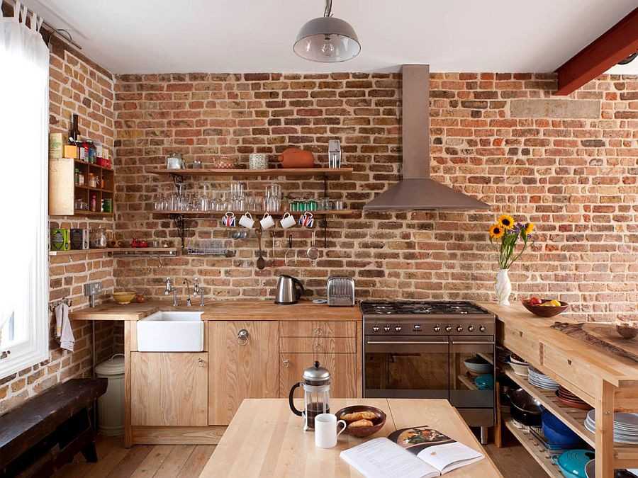 Стены на кухне: варианты отделки - 100 фото