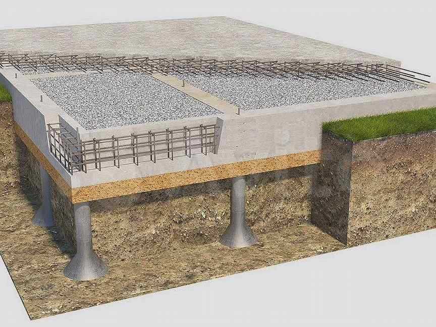 Фундамент монолитная плита, цены на строительство плитного фундамента