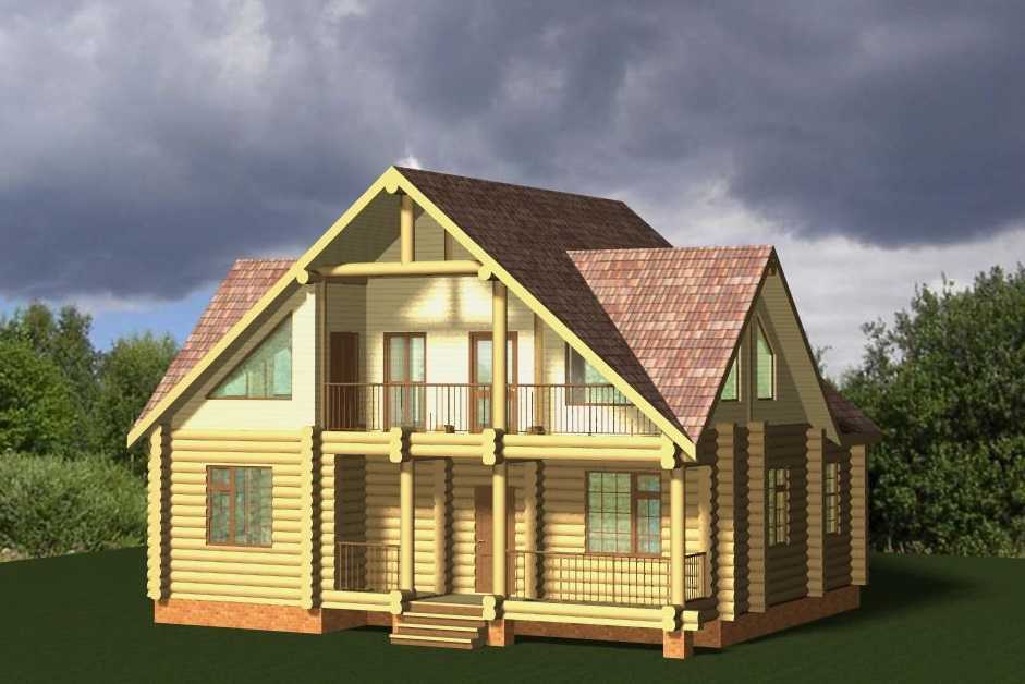 Дома из оцилиндрованного бревна с мансардой: проекты и цены